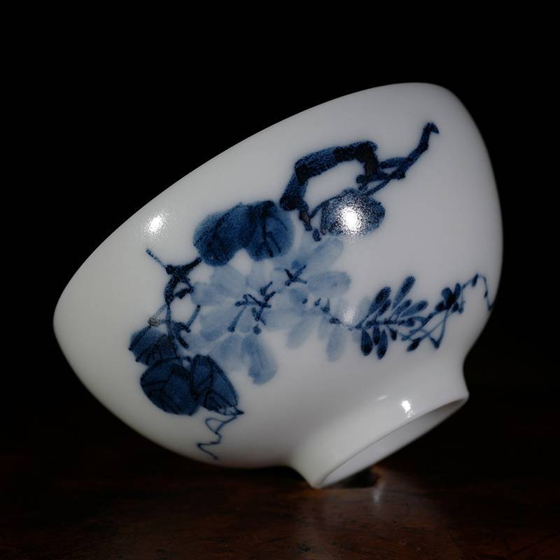 名家品茗杯天予窑早期手绘青花画工精湛釉面温润关注 1666累计售出 0