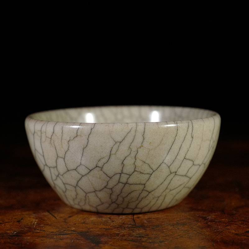 龙圣华苑 叶氏哥窑古儿幻月杯 叶克伟手工支钉烧传世哥窑名家茶杯