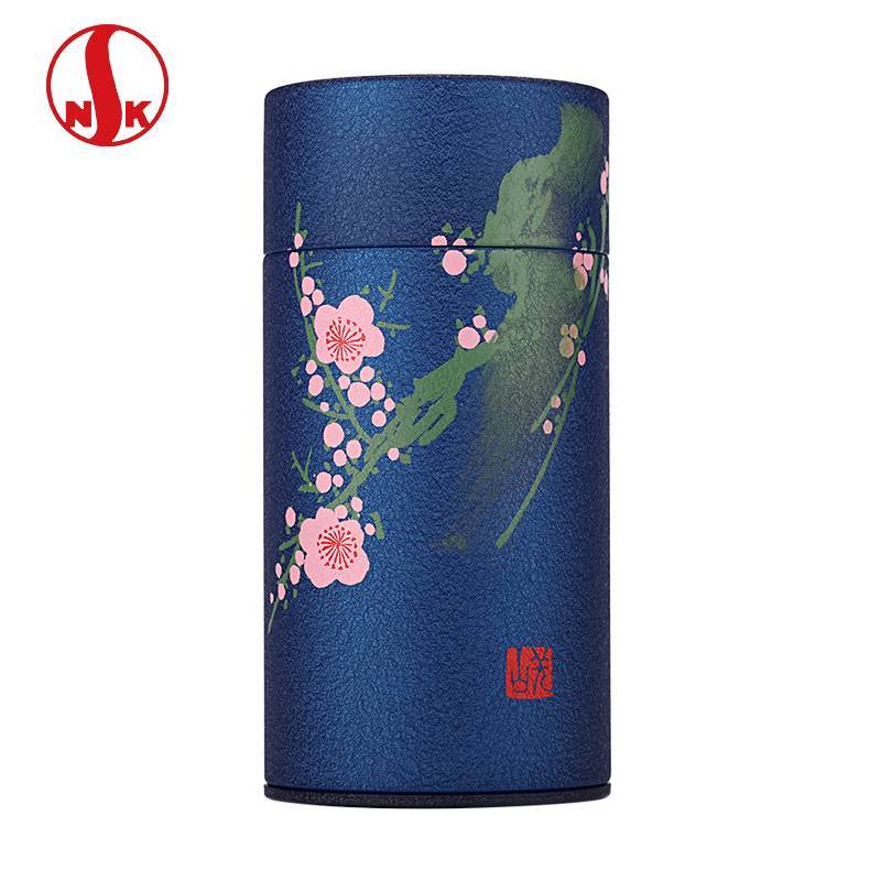 日本进口日东NITTOH马口铁镀锡茶叶罐 传统松竹梅茶盒