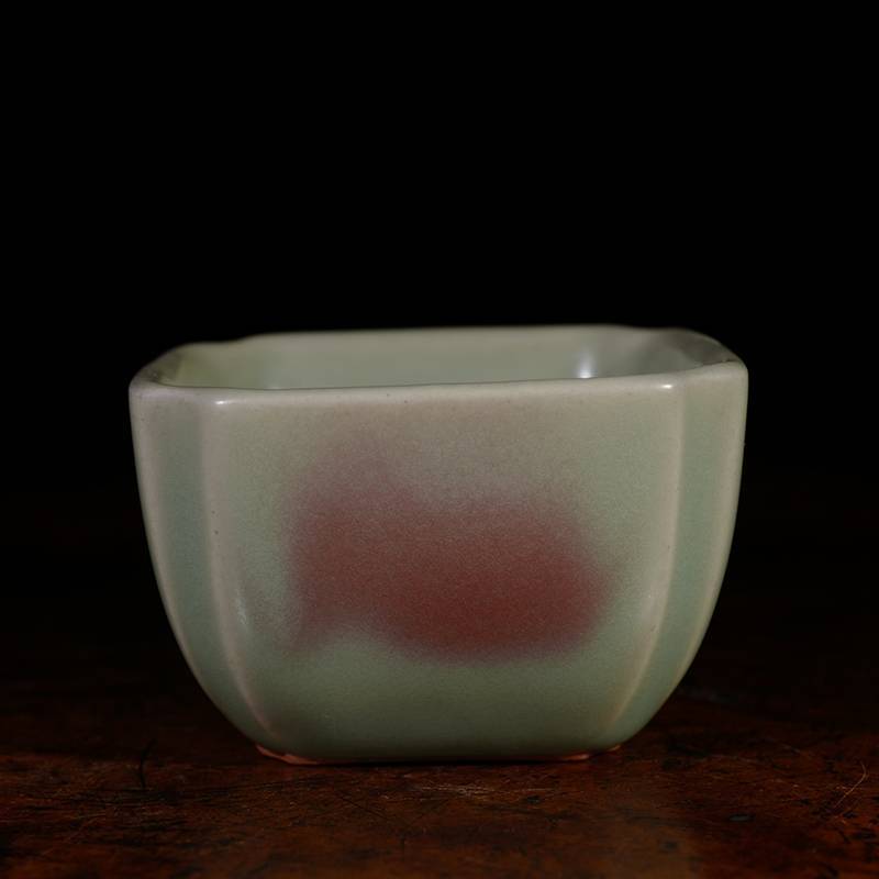 龙圣华苑 河南钧窑小神仙窑仿古釉钧瓷小四方杯 传统钧红小主人杯