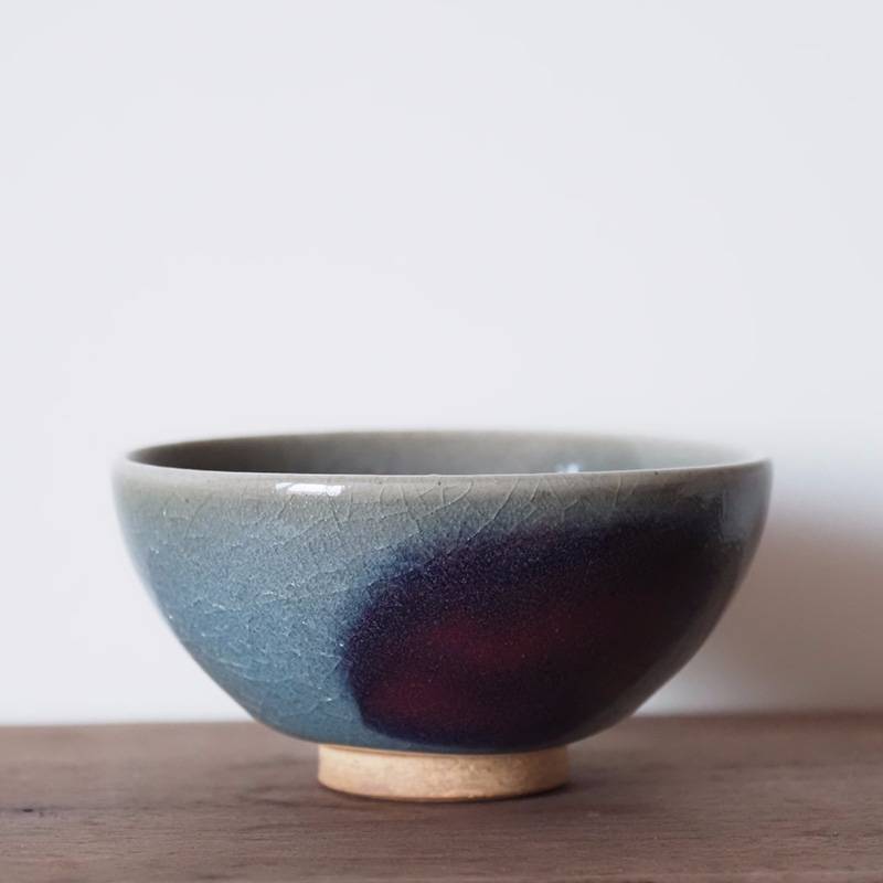 传老王铮钧釉天蓝紫斑AAA级小神仙窑纯手工窑变茶杯河南钧釉品杯