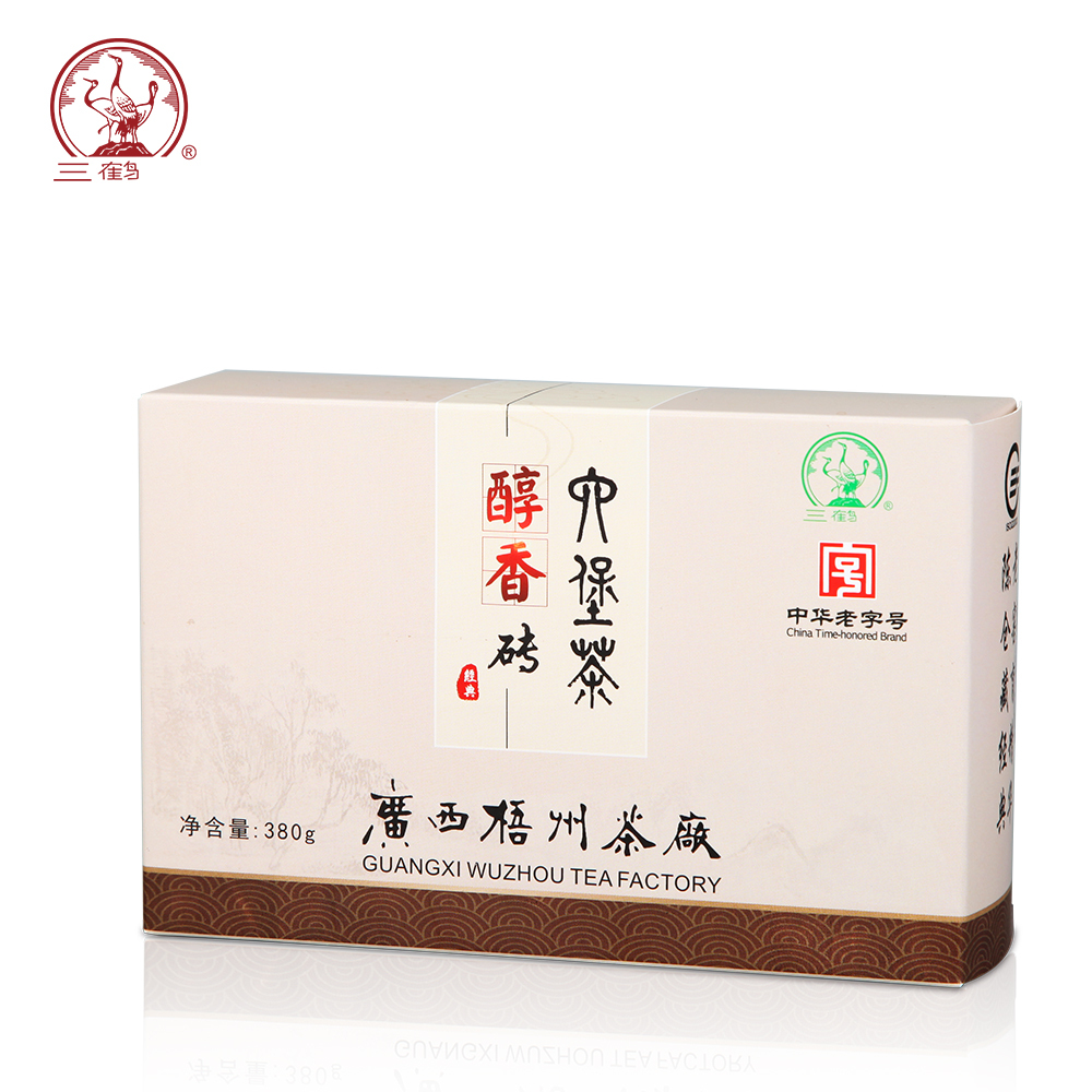 三鹤六堡茶【醇香砖】2016年三级茶砖380g 广西梧州特产