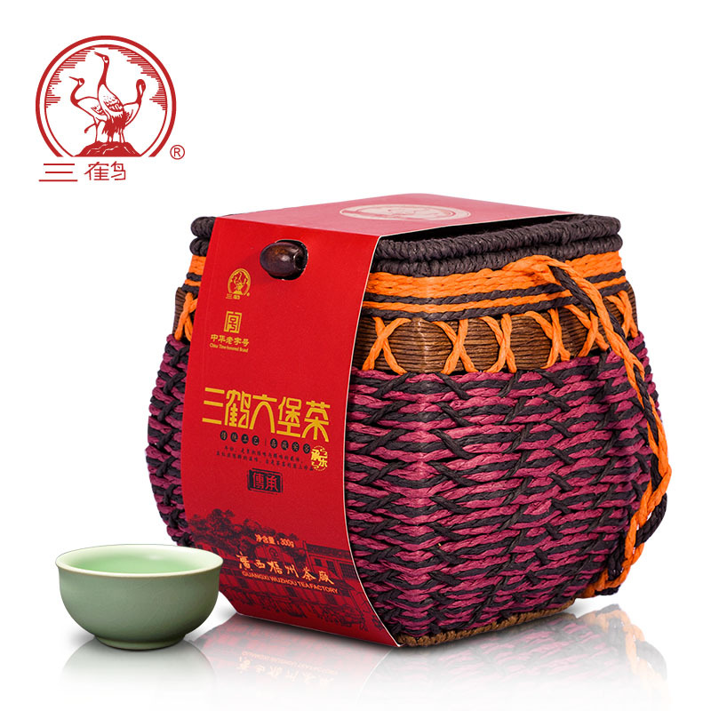 三鹤六堡茶2016年一级散茶500g 广西梧州茶厂黑茶熟茶叶【承乐】