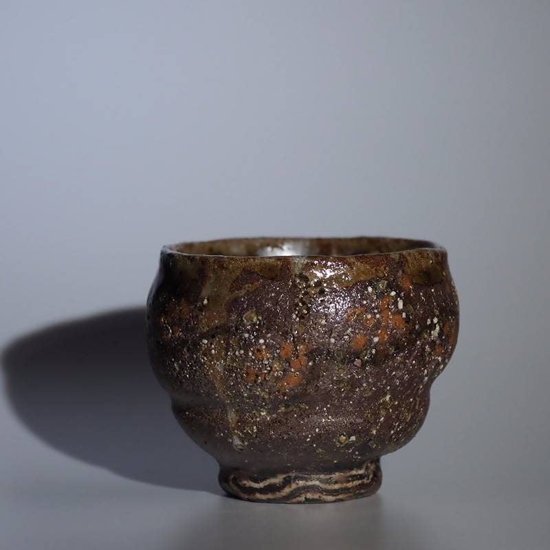 传老台湾洪锦凤早期手工岩矿泥茶杯古川子工作室老岩泥主人陶瓷杯