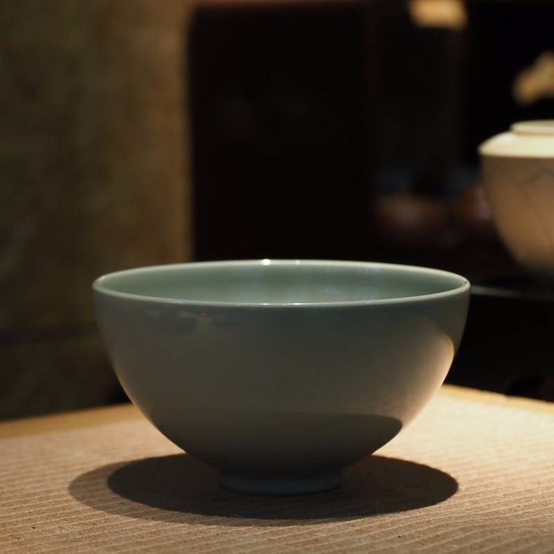 传老奉华汝窑粉青开片大茶碗纯手工制作汝釉饭碗景德镇厨具瓷器