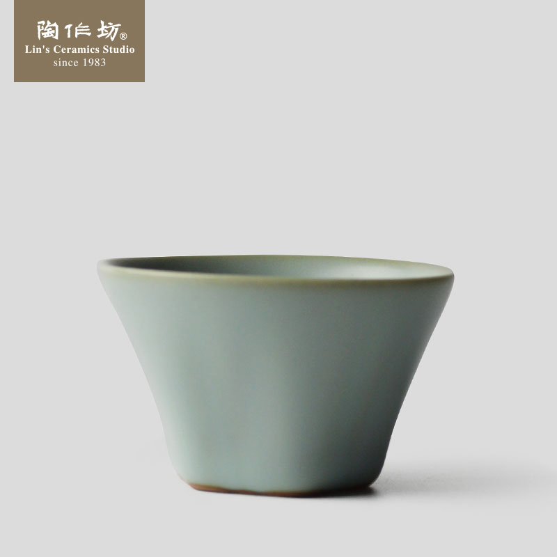 陶作坊怀汝清荷杯茶杯粉青汝窑茶杯个人杯茶杯功夫茶单个玛瑙入釉