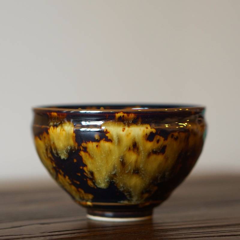 传老台湾邵椋杨早期玳瑁釉大杯手工制作玳瑁釉精品主人杯收藏级