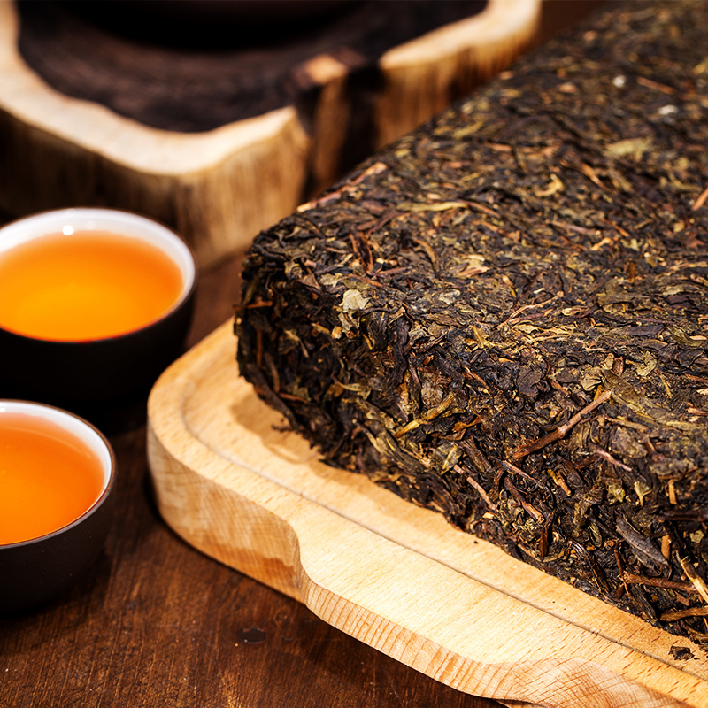 泾渭茯茶泾阳 陕西特产 泾阳茯茶砖茶黑茶叶金花伏茶950g匠作茯茶