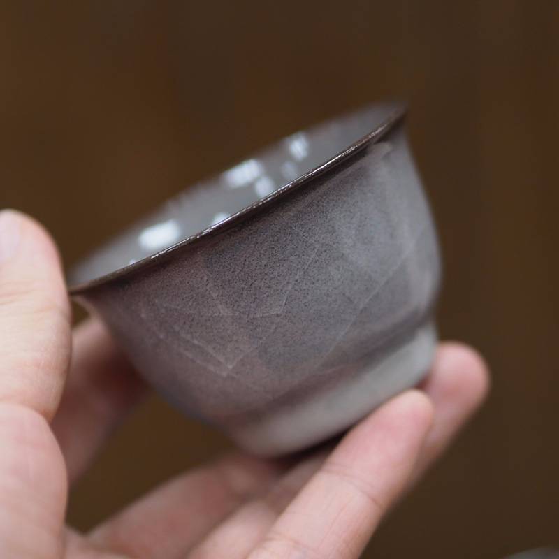 传老龙泉青瓷严卫恩工作室拙工款青瓷品杯开片主人杯茶杯中式单杯