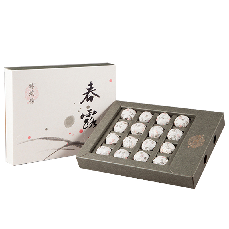 龙圣华苑 2014年臻瑞号春露云南普洱生茶 迷你龙珠小沱茶 8g*16个