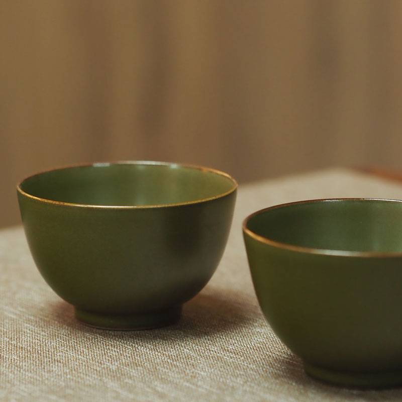 传老谷雨山房茶叶末釉罗汉杯景德镇手工纯色茶杯