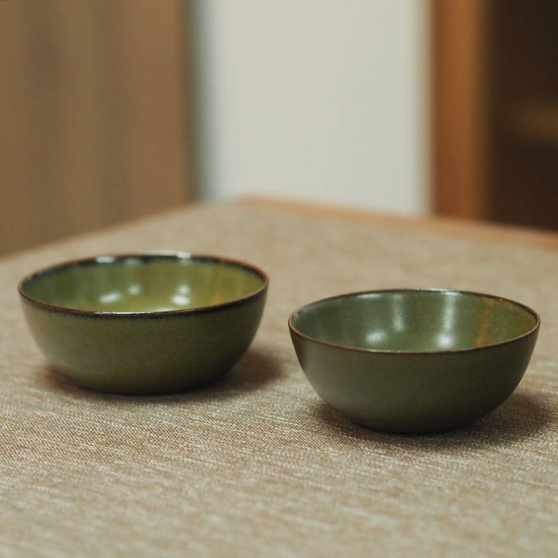 传老谷雨山房茶叶末釉鸡缸杯景德镇手工茶杯复古风