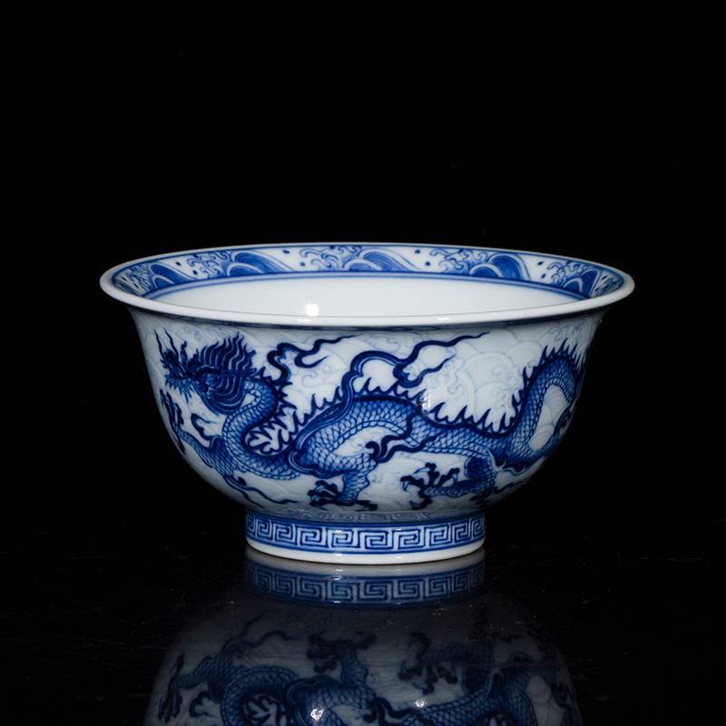钟家窑 主人杯景德镇青花柴窑龙纹陶瓷茶杯个人高端功夫茶具品茗杯