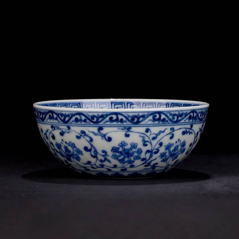 钟家窑 青花柴窑缠枝单杯杯子功夫茶杯主人杯品茗杯景德镇陶瓷茶具