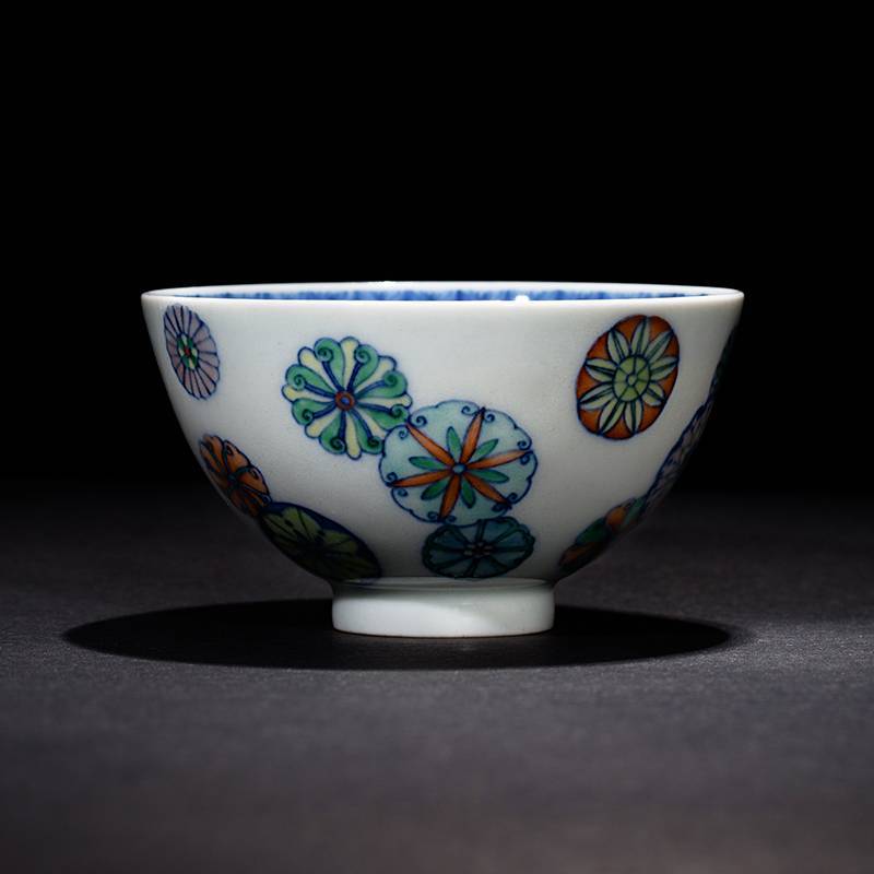 钟家窑 茶杯青花斗彩景德镇陶瓷茶杯品茗杯功夫茶具茶杯个性小茶杯