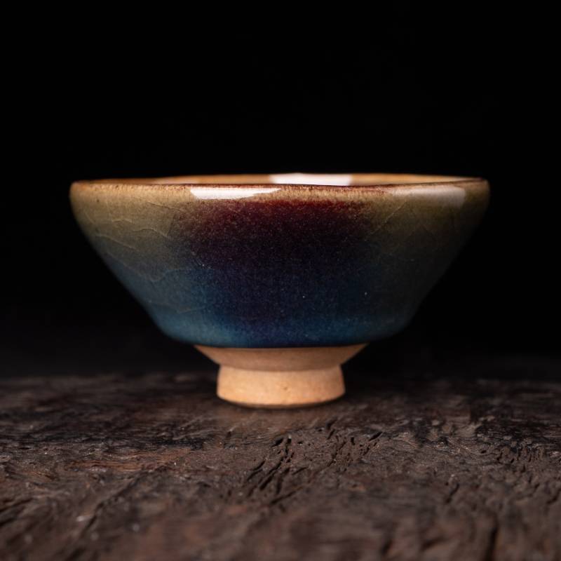 河南神垕小神仙窑王铮仿古釉钧瓷茶杯名家手工原矿钧釉窑变主人杯